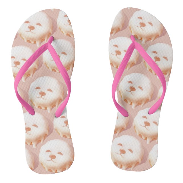 Adorable Hunde Gesicht Donut Flip Flops (Fußbett)
