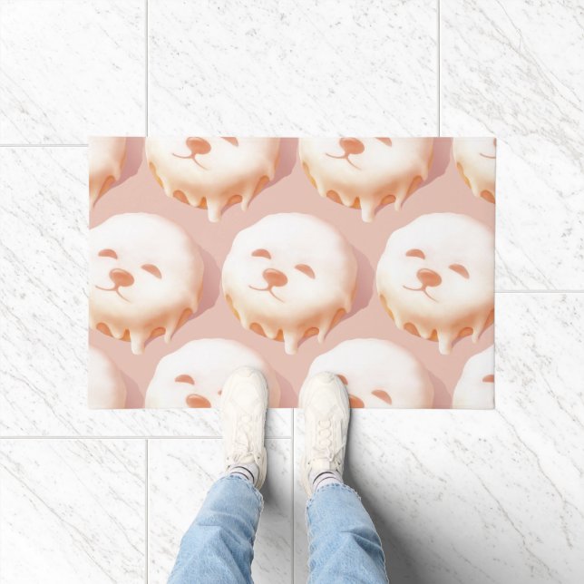Adorable Hunde Gesicht Donut Fußmatte (Indoor)