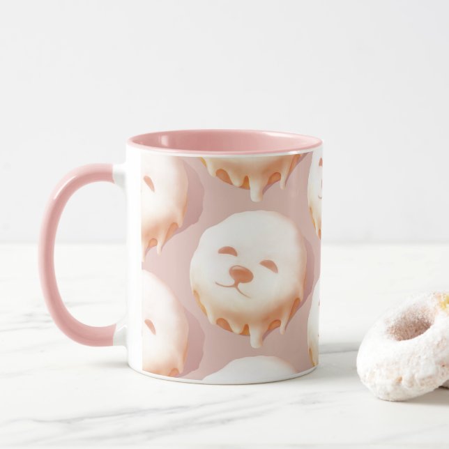 Adorable Hunde Gesicht Donut Tasse (Mit Donut)