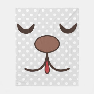 Adorable Hunde Gesicht weißen Punkte Kinder Fleecedecke