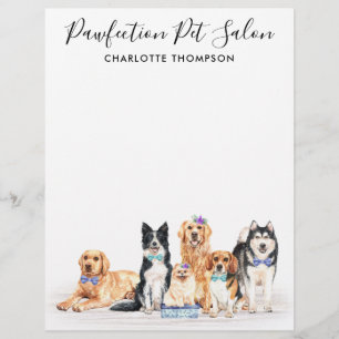 Adorable Hunde Haustiere Sitter Dog Groomer Geschä Briefbogen