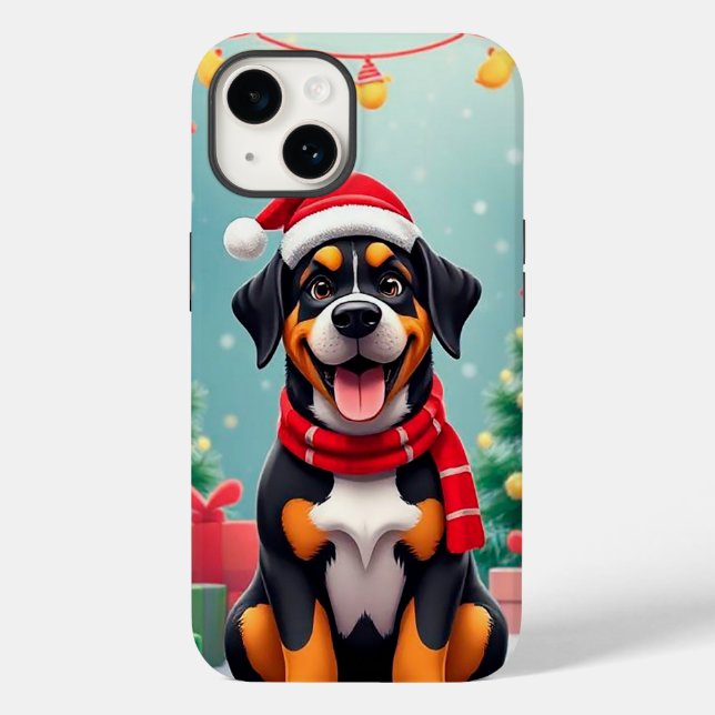 Adorable Hunde mit Weihnachtsmannmütze Case-Mate iPhone Hülle (Rückseite)