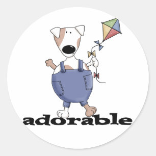 Adorable Hunde T - Shirt und Geschenke Runder Aufkleber