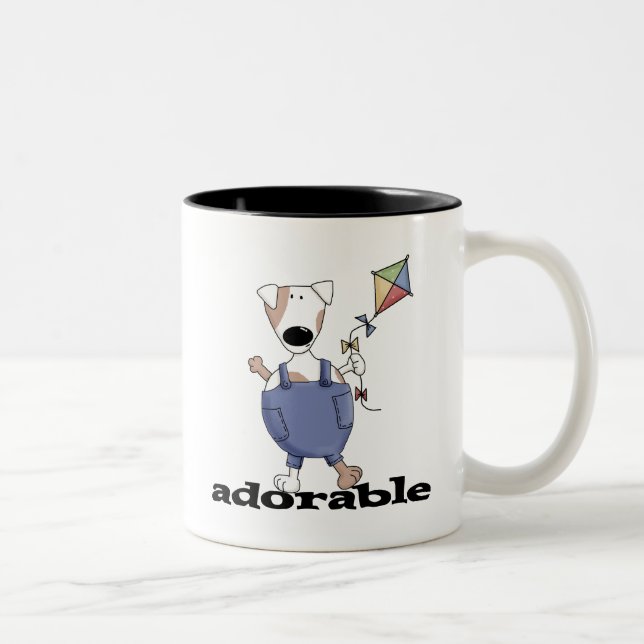 Adorable Hunde T - Shirt und Geschenke Zweifarbige Tasse (Rechts)
