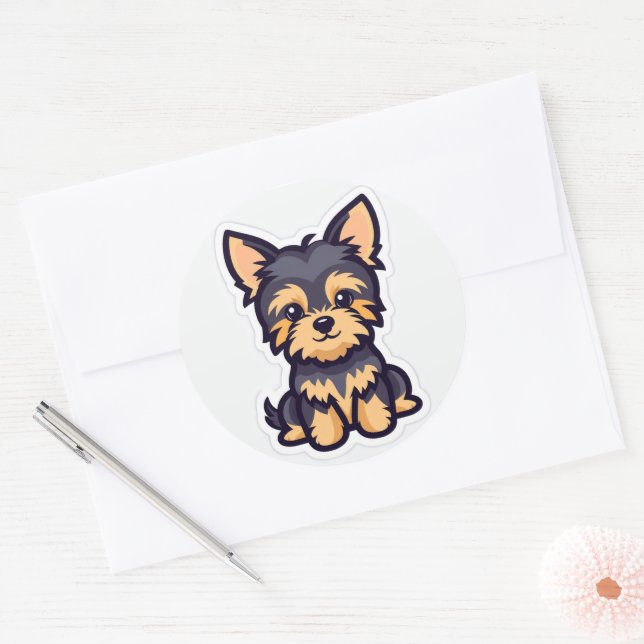 Adorable Hundekleber Runder Aufkleber (Umschlag)