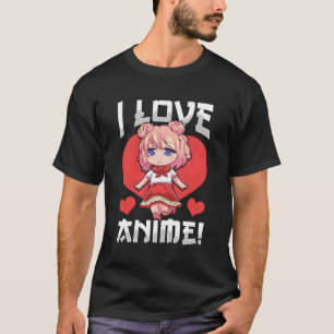 Adorable I Liebe Anime Girl Japanisch Kawaii T-Shirt
