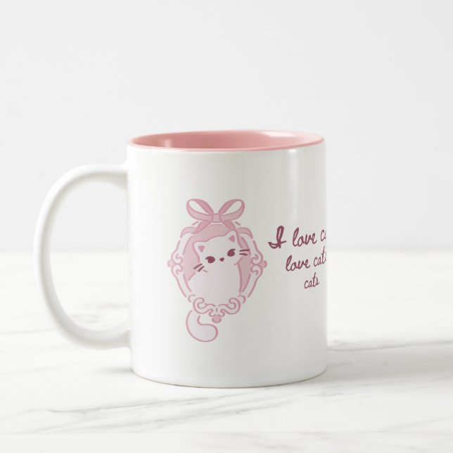 Adorable "I Love Cats" Soft Zweifarbige Tasse (Links)