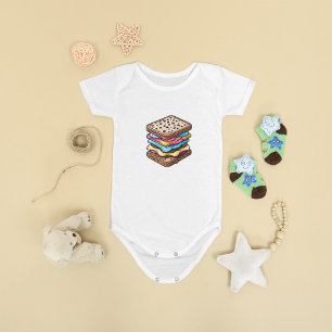 Adorable Ice Cream Sandwich Baby Bodysuit Strampler