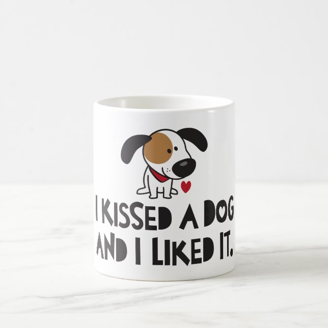 Adorable, ich habe einen Hund geküsst und ich mag  Kaffeetasse (Mittel)