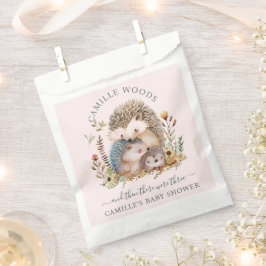 Adorable Igel Family Pink Kinderdusche Geschenktütchen