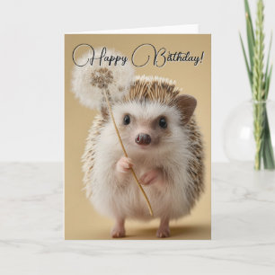 Adorable Igel mit einem Löwenzahn Karte