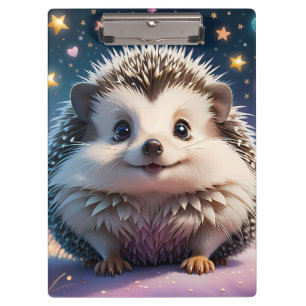 Adorable Igel mit Stars und Herzen Klemmbrett