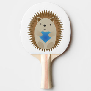 Adorable Igel umarmen ein blaues Herz Tischtennis Schläger