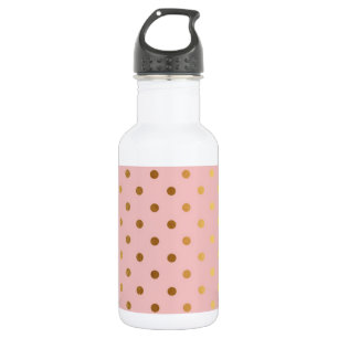Adorable Imitate Gold Polka Dots Blume Edelstahlflasche