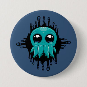 Adorable Inky Baby Octopus Friend Button