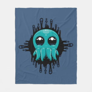Adorable Inky Baby Octopus Friend Fleecedecke