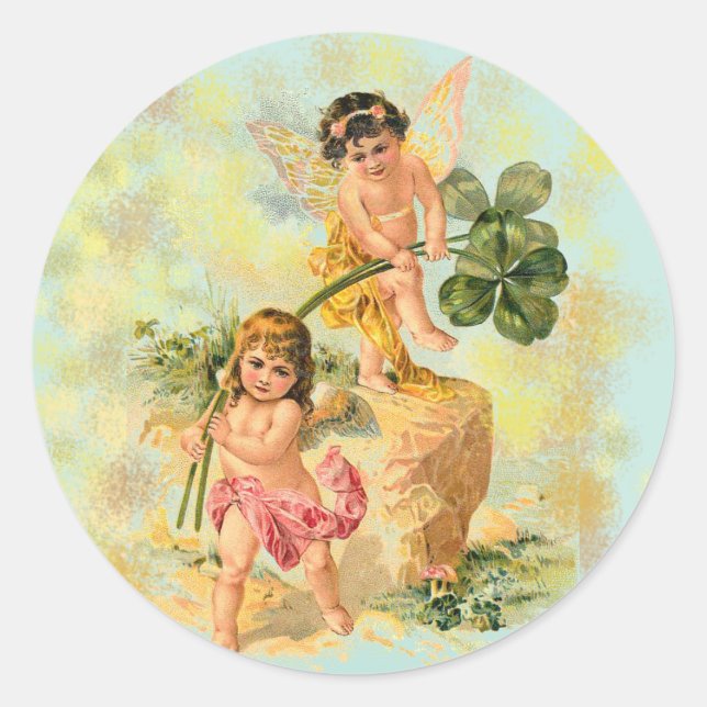 Adorable Irische Engel auf Stickers (Vorderseite)