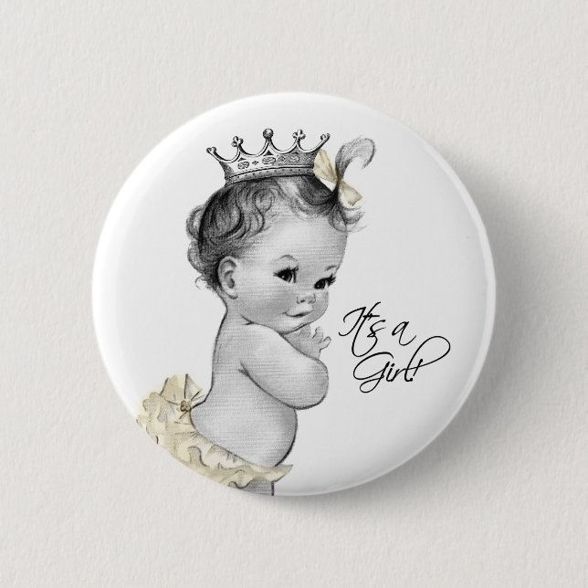 Adorable Ivory Princess The a Girl Button (Vorderseite)