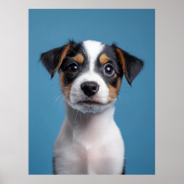 Adorable Jack Russell Terrier Puppy Portrait Poster