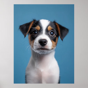 Adorable Jack Russell Terrier Puppy Portrait Poster