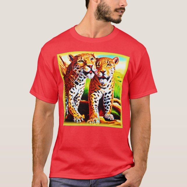 Adorable Jaguar Cubs im Dschungel. Jetzt kaufen T-Shirt (Vorderseite)