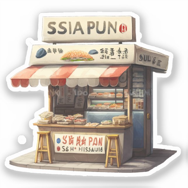 Adorable japanische Feinschmecker-Aufkleber Aufkleber (Vorderseite)