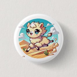 Adorable Kamelhügel über eine sandige Wüste Button