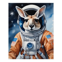 Adorable Kangaroo im Astronauten Anzug im Weltraum