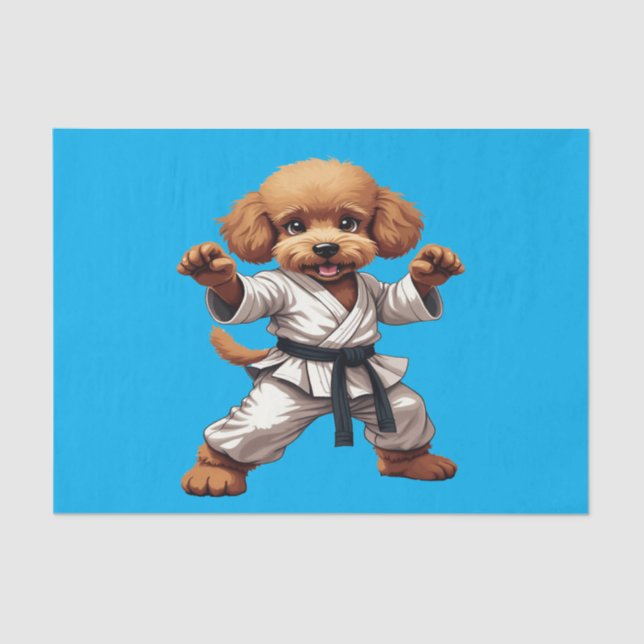 Adorable Karate Puppy Martial Arts Gi Illustration Seidenpapier (Vorderseite)