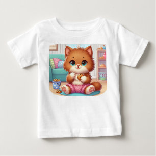 Adorable Kätzchen mit Keks Kleinkind T - Shirt