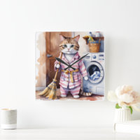 Adorable Katze in Pajamas Wäscherei Funny