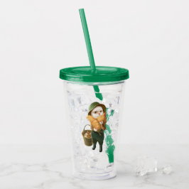 Adorable Katze mit Hen auf dem Bauernhof Acryltrinkbecher