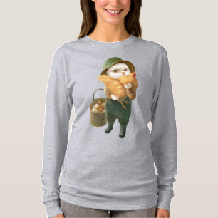 Adorable Katze mit Hen auf dem Bauernhof T-Shirt