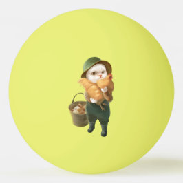 Adorable Katze mit Hen auf dem Bauernhof Tischtennisball