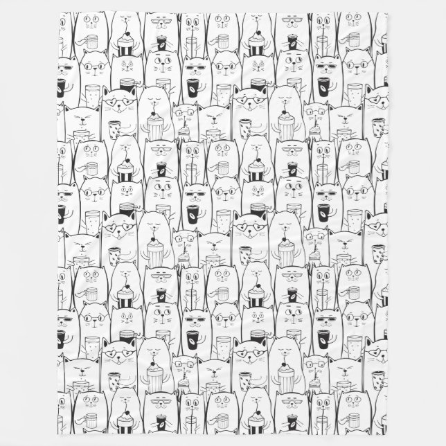 Adorable Katzen Fleecedecke (Vorderseite)