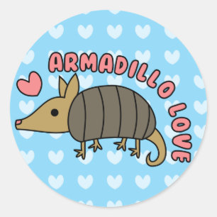 Adorable Kawaii Armadillo Sticker