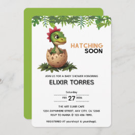 Adorable Kawaii Baby Dinosaur Hatching Einladung