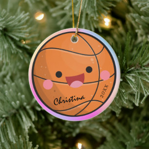 Adorable Kawaii Basketball Ball Spielername Jahr Keramik Ornament