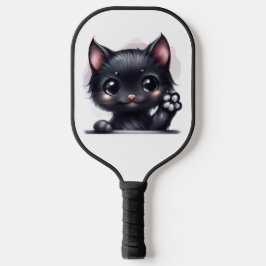 Adorable Kawaii Black Cat Pickleball Schläger