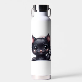 Adorable Kawaii Black Cat Trinkflasche