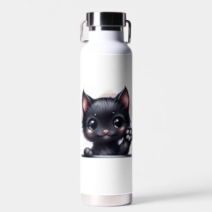 Adorable Kawaii Black Cat Trinkflasche