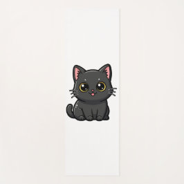 Adorable Kawaii Black Cat Yogamatte