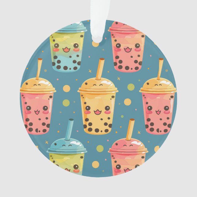 Adorable Kawaii Boba Drink Design Ornament (Vorderseite)