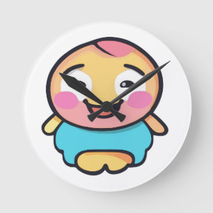 Adorable Kawaii Character - Niedlicher Cartoon Runde Wanduhr