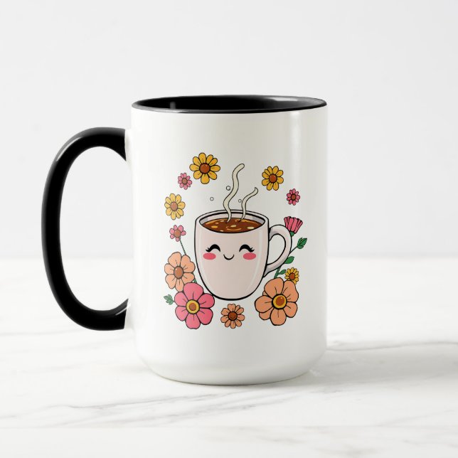 Adorable Kawaii Coffee Cartoon Tasse (Links)
