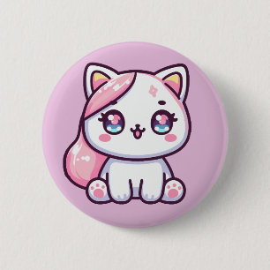 Adorable Kawaii Kitten Button