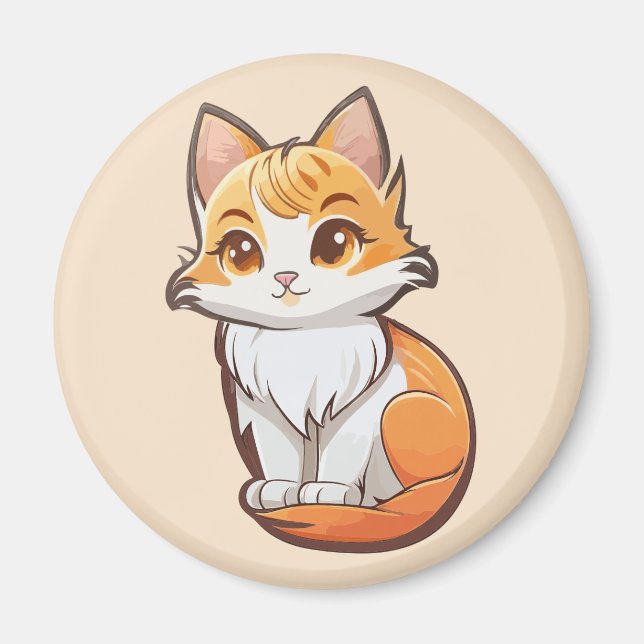Adorable Kawaii Kitten Magnet (Vorne)
