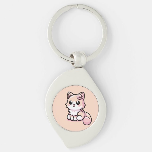 Adorable Kawaii Kitty Schlüsselanhänger (Vorderseite)