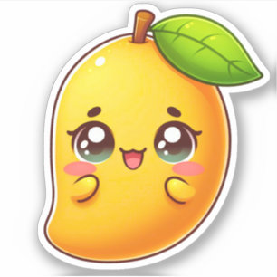Adorable Kawaii Mango Aufkleber