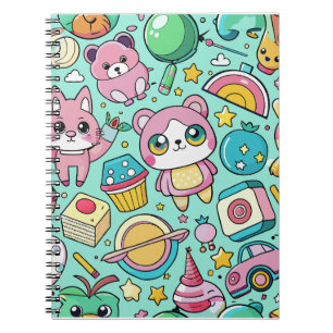 Adorable Kawaii Muster Notizblock